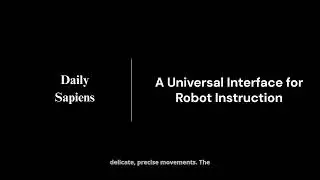 A Universal Interface for Robot Instruction | MIT