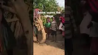 Drone scares the village! catch the full video on the channel. #viral #cultureshock #africa #teaser