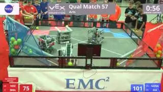 VEX Worlds 2016 - VRC High School - Arts - Qual 57 (183Z 598A) 225 vs 262 (5225A 224)