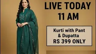 Kurti with pants and dupatta price:₹399 only visit www.perfectcollections.shop