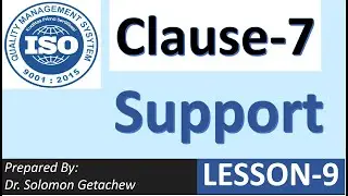 Quality Management System QMS ISO 9001 : 2015-Clause 7 Support