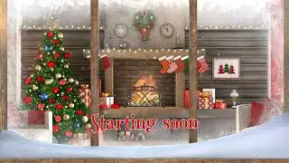 Christmas Room Animated Twitch Overlays, Vtuber Background, Winter Window, Christmas Tree, Fireplace