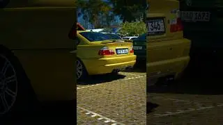 The BMW e46 M3 Phoenix Yellow with the CS Spoiler