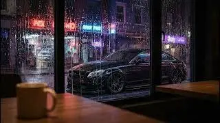 CLS 63 in Pouring Rain &bull; View from Coffee Shop Window &bull; Night Lo-Fi