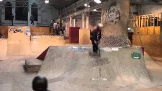 Inward Bri flip over The Works Skatepark hip
