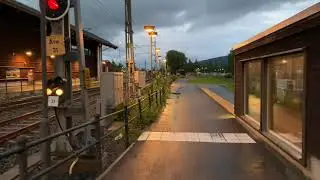 Sweden Walks: Mountain town Åre.  Trainstation to lake by night