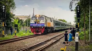 PERDANA KA RANGGAJATI RANGKAIAN TERBARU DAN KESIBUKAN KERETA SORE HARI DI SURABAYA GUBENG