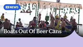 Aussie 'pirates' beat US marines, army engineers to win Darwin's Beer Can Regatta | ABC NEWS