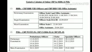 IBPS calendar 2019