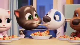 Tom i Hank kł&oacute;cą się o koszulkę! | Gadający kotek Tom śmieszne bajki dla dzieci🎽🍕