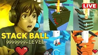 Stack Ball Satisfying Mobile Gameplay LIVE: Part 57 ! 🎮 #stackballlive #shortslive #live