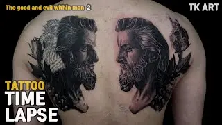 Cover up tattoo time lapse / The good and evil within man 2