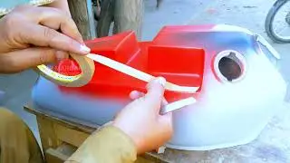 Honda 125 Fuel Tank Modification |Custom Design Paint | RMP MARDAN | Cut tanki design | Modification