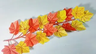 How to Make a Beautiful Tree Leaf with Color Paper | Paper Leaf Handcraft Tutorial
