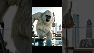 Yeti slips in swimming pool #yeti #bigfoot #bigfootvlogs #swimming #funny #comedy #viral