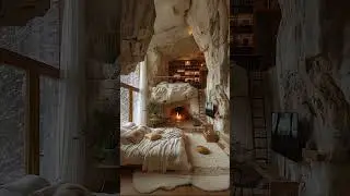 Cozy Winter Haven: Cave Cabins with Firelight #cozycabin #heavysnowfall #relax #nature #cave #amor