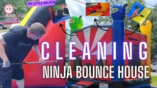 Cleaning Ninja Bounce House by Jump Orange.