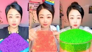 Chinese Colored Ice Eating Show ASMR #16