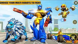 Lion Flying Bee Car Robot Transformation Wars: Robot Multi Transform Game 2021 - Android Gameplay