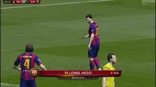 LIONEL MESSI GOL DE FALTA FIFA 15 (FC BARCELONA VS REAL MADRID)