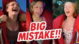 Big Mistake! Girls Instantly Regret the Slingshot Ride 😱 Hilarious Reactions Compilation