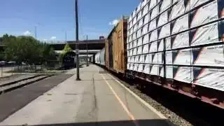 3 Freights at Utica Union station 8/5/16