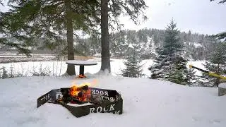 Winter Fire - 4K Crackling fire on Black Sturgeon Lake