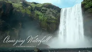 4K Lush Waterfall Ambience - Sound Of Nature - Waterfall Sounds - White Noise For Meditation, Spa