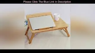 Deal  Nature Bamboo Laptop Table Simple Computer Desk With Fan For Bed Sofa Folding Adjustable Lapt