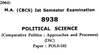 HPU M.A Political Science 1st Sem | POLS-102 | Comparative Politics: Approaches & Processes | PYQ