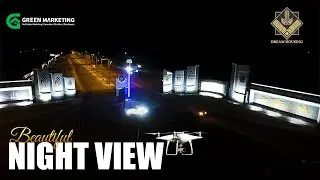 Dream Housing Beautiful Night Drone View | Main Raiwind Road | Green Marketing