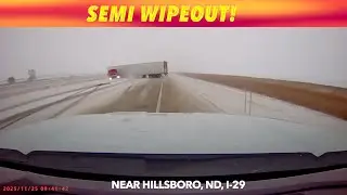 СНЯТО НА КАМЕРУ: Полуразрушение на трассе I-29 в районе Хиллсборо, Северная Дакота
