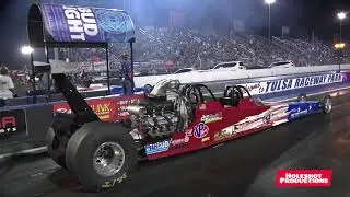 2 Seat & 3 Seat Dragster run side by side at Tulsa Raceway Park.