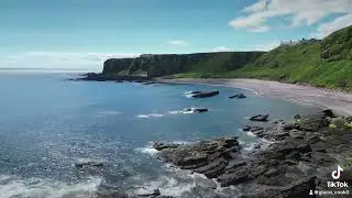 Drone footage of geology at Auchmithie, Scotland