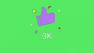 YouTube new animated like button green screen 4K 60FPS
