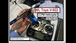 Испытание бесфлайбарного микровертолёта WL Toys V922.