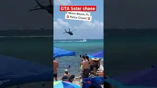 High Speed Police Chase in Miami Beach Helicopters and Boats #shorts