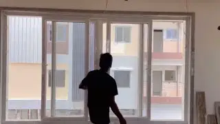 Upvc 4panel sliding window width 10feet height 6 feet