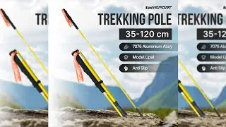 TaffSPORT Tongkat Hiking Lipat Trekking Pole Aluminium 7075 120cm - OISE12YL