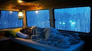 Sounds Rain and Thunder on Window Car - Natural Rain Sound Relax help Deep Sleep, Goodbye Stress