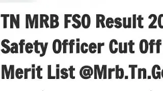 TN MRB FSO RESULT 2022 RELEASED DATE OFFICIAL UPDATE, LATEST NEWS TN MRB FSO CUTOFF RELEASED