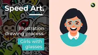 Girl in glasses. Process | corelDraw