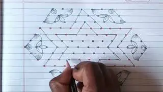 Rangoli - 395 | 13*7 Dot rangoli design 🫶💞 #rangolidesign #trending #viralvideo #dotrangoli 