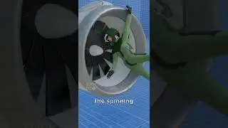 A man got sucked by a jet engine! 😱🤯 #3d #animation  #shorts  #slick3d #jet #subscribe