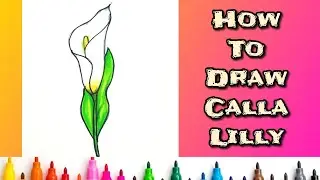 How to draw a Calla Lilly | Simple flower drawing techniques #flowerdrawing #simple @Hello_tots 
