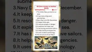10 Lines on Indian Navy Day | Essay on Indian Navy Day | 10 Easy Lines on Indian Navy Day