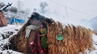 Best life in The Nepali Himalayan village During The winter || Documentary video of snowfall Time 