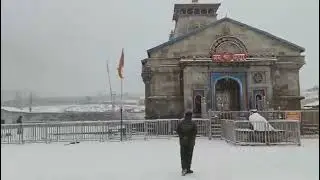  The first snowfall in Kedarnath ji 2026 Jai baba kedar Jai bholenath  Har Har Mahadev @VKDEVBHOOMI 