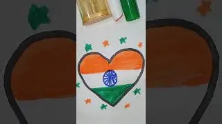 India in My Heart 🇮🇳❤️ | Tricolour Drawing #youtubeshorts