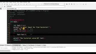 Lec:8 || Factorial Program in C ||  ||How to Find a Factorial of a number using C Program Code ||